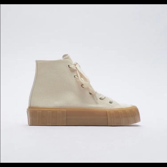 Zara | Shoes | Zara Canvas High Top Sneakers Size 36 Or 555 | Poshmark